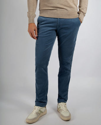Chino Plato corduroy blauw