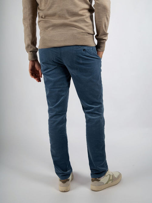 Chino Plato corduroy blauw