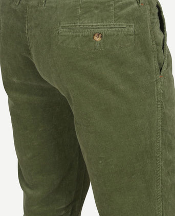 Chino Plato corduroy groen