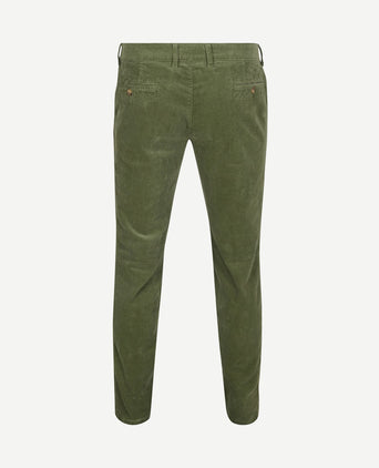 Chino Plato corduroy groen