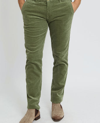 Chino Plato corduroy groen