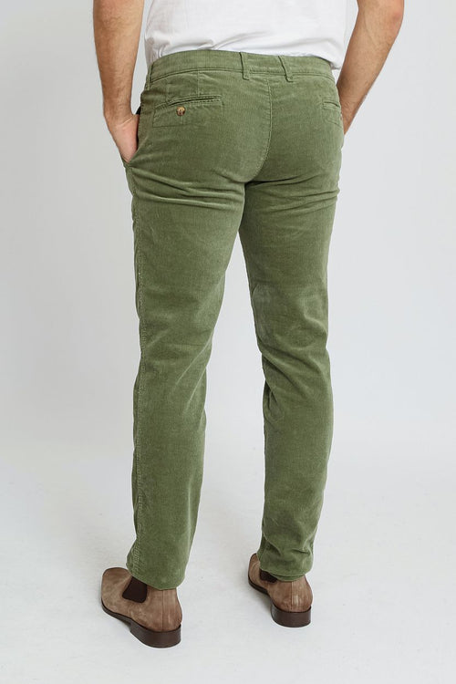 Suitable chino Plato corduroy groen