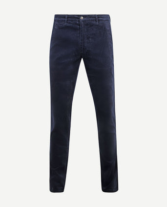Suitable chino Plato corduroy donkerblauw