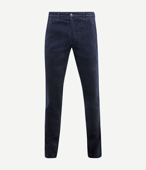Suitable chino Plato corduroy donkerblauw