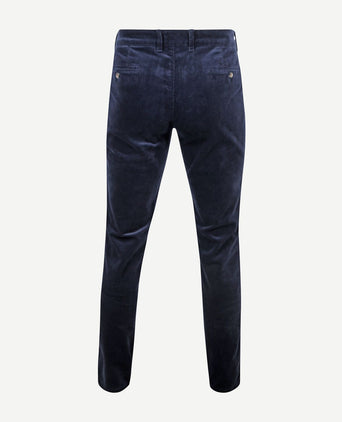 Chino Plato corduroy donkerblauw