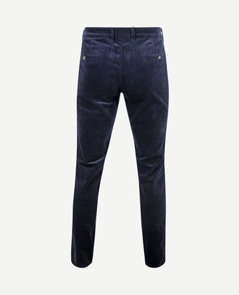 Chino Plato corduroy donkerblauw