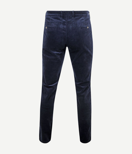 Suitable chino Plato corduroy donkerblauw