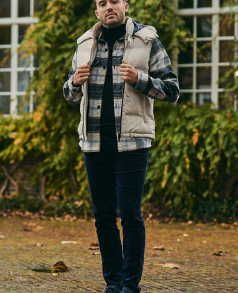 Suitable chino Plato corduroy donkerblauw