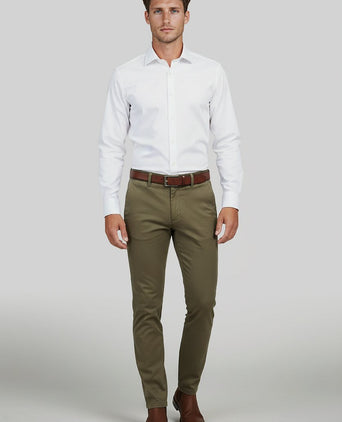 Suitable chino Plato olijfgroen