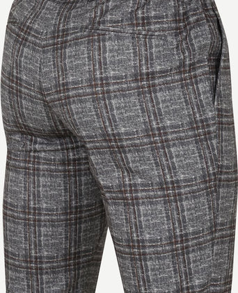 Suitable chino ruiten donkergrijs