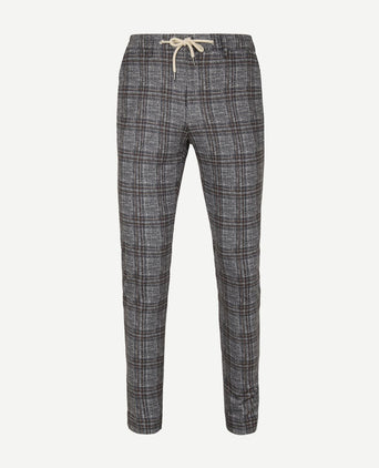Suitable chino ruiten donkergrijs