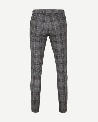 Suitable chino ruiten donkergrijs