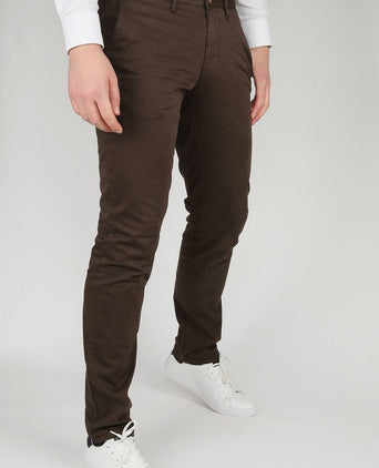 Suitable chino sartre donkerbruin