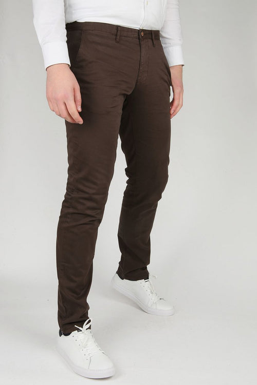 Suitable chino sartre donkerbruin