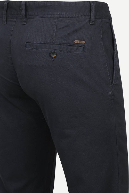 Suitable chino sartre Oxford donkerblauw