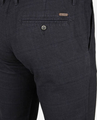 Suitable chino sartre ruit donkerblauw