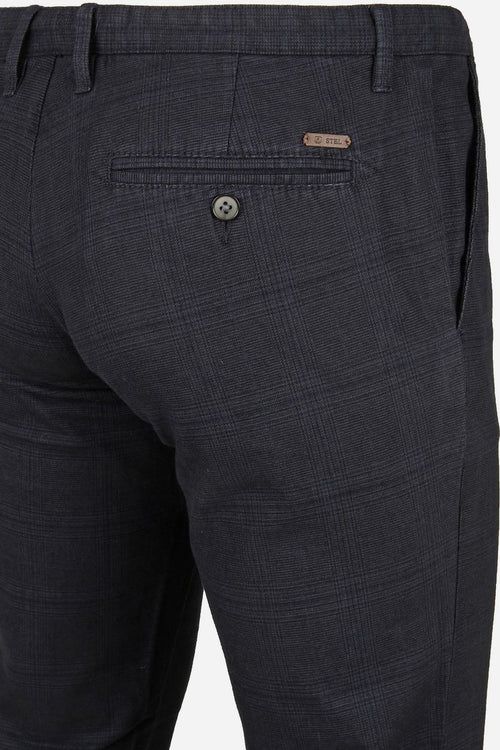 Suitable chino sartre ruit donkerblauw