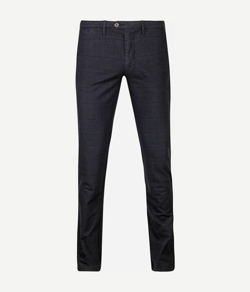 Suitable chino sartre ruit donkerblauw