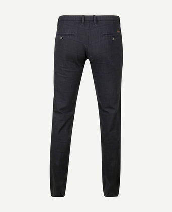 Suitable chino sartre ruit donkerblauw