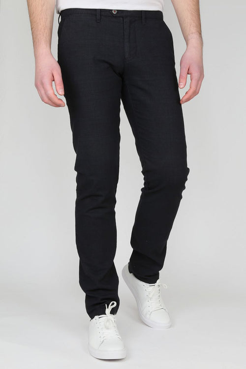Suitable chino sartre ruit donkerblauw
