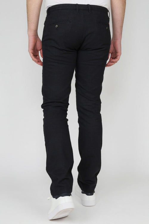 Suitable chino sartre ruit donkerblauw
