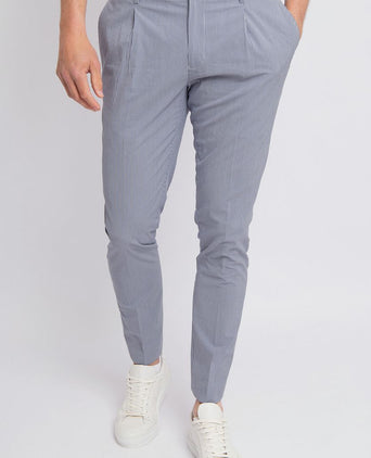 Suitable chino strepen blauw | Slim-fit