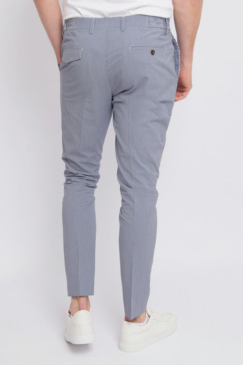 Suitable chino strepen blauw | Slim-fit