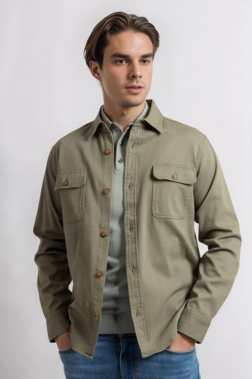 Suitable cia overshirt groen | Regular-fit