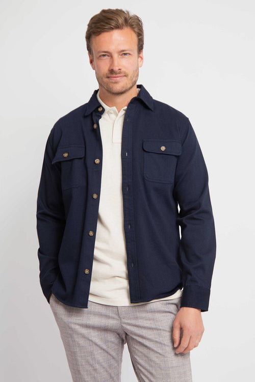 Suitable cia overshirt donkerblauw | Regular-fit