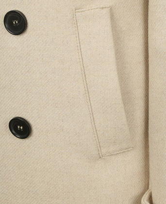 Coat caban wol blend ecru
