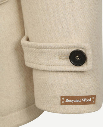 Coat caban wol blend ecru
