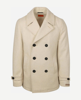 Coat caban wol blend ecru