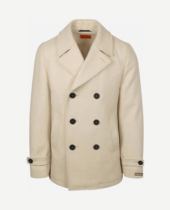 Coat caban wol blend ecru