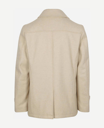 Coat caban wol blend ecru