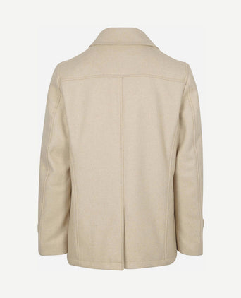 Coat caban wol blend ecru