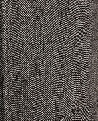 Coat longsaddle herringbone bruin