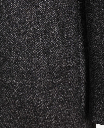 Coat wol herringbone donkerblauw