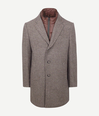 Coat wol pepita beige camel Coat wol pepita beige camel