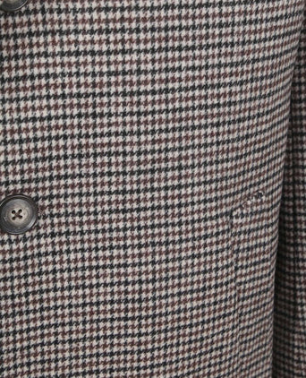 Suitable coat wol pepita beige camel | Slim-fit