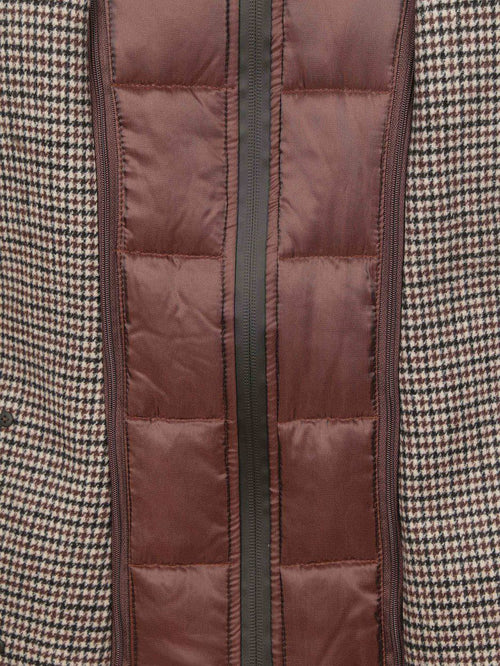 Suitable coat wol pepita beige camel | Slim-fit