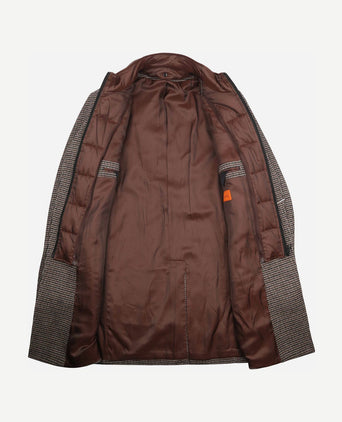 Coat wol pepita beige camel