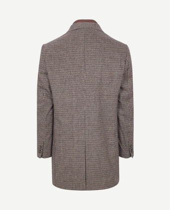 Coat wol pepita beige camel