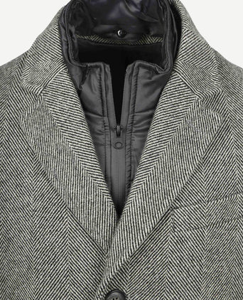 Suitable coat wol pepita pepper grey | Slim-fit