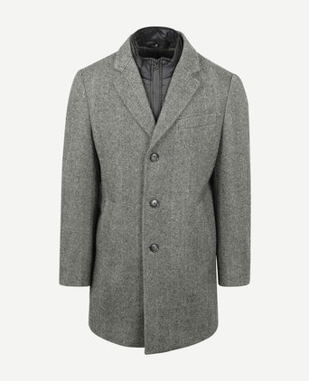 Coat wol pepita pepper grey