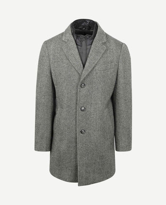 Coat wol pepita pepper grey