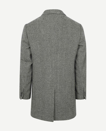 Suitable coat wol pepita pepper grey | Slim-fit