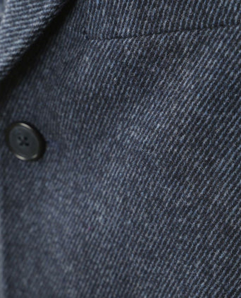 Coat wol twill donkerblauw