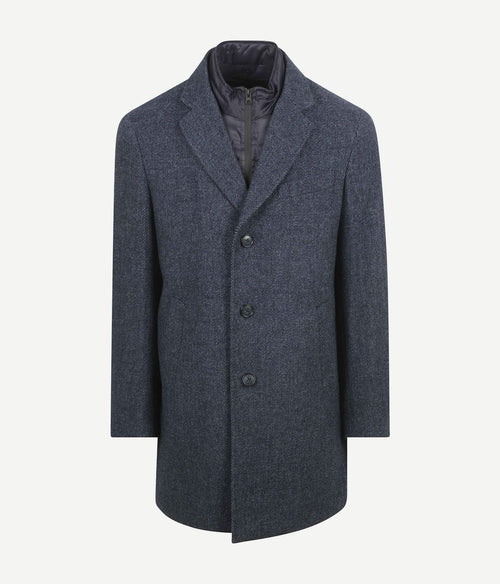 Suitable coat wol twill donkerblauw | Slim-fit