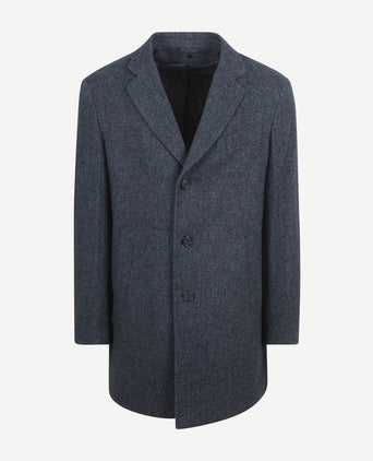 Coat wol twill donkerblauw