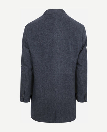 Coat wol twill donkerblauw